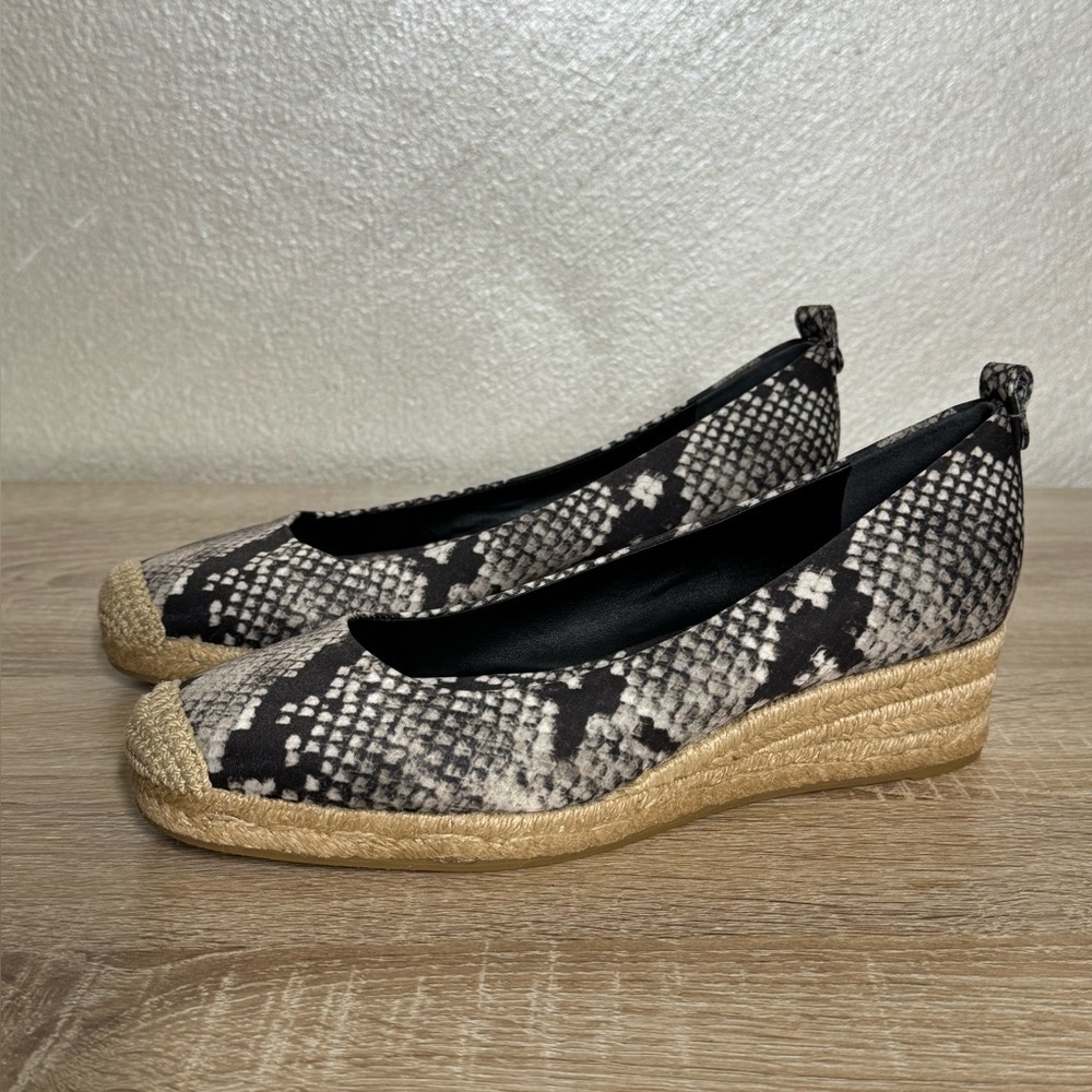 Tory Burch Jute Women 8 Snack Heather Espadrille Wedge Ballet Skimmer Shoes